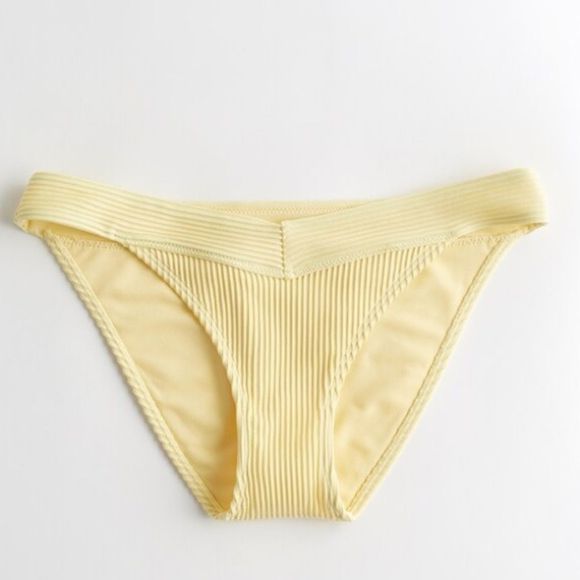 Hollister Swim Nwot Hollister Yellow Ribbed Bikini Bottoms Poshmark